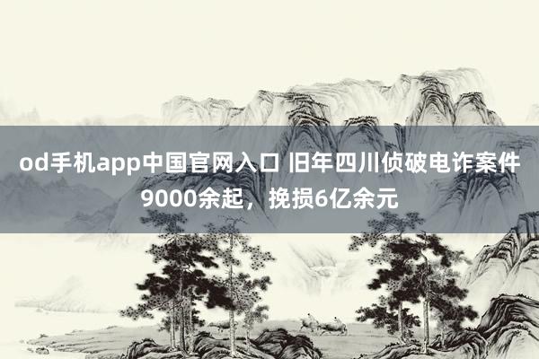 od手机app中国官网入口 旧年四川侦破电诈案件9000余起，挽损6亿余元