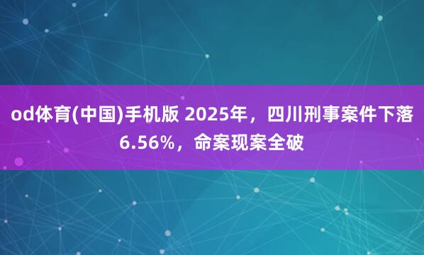 od体育(中国)手机版 2025年，四川刑事案件下落6.56%，命案现案全破