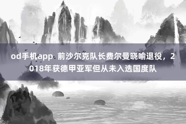 od手机app  前沙尔克队长费尔曼晓喻退役，2018年获德甲亚军但从未入选国度队