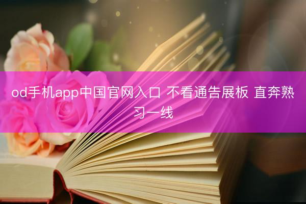 od手机app中国官网入口 不看通告展板 直奔熟习一线