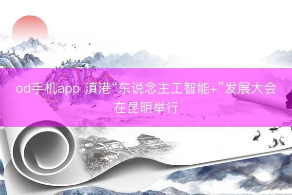 od手机app 滇港“东说念主工智能+”发展大会在昆明举行