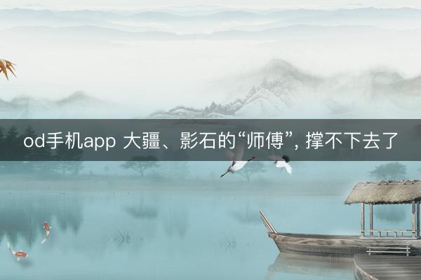 od手机app 大疆、影石的“师傅”， 撑不下去了