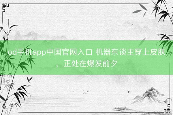 od手机app中国官网入口 机器东谈主穿上皮肤，正处在爆发前夕