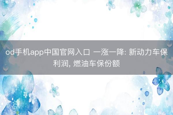 od手机app中国官网入口 一涨一降: 新动力车保利润， 燃油车保份额