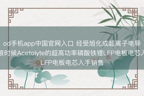 od手机app中国官网入口 经受旭化成超离子电导率电解液时候Acetolyte的超高功率磷酸铁锂LFP电板电芯入手销售