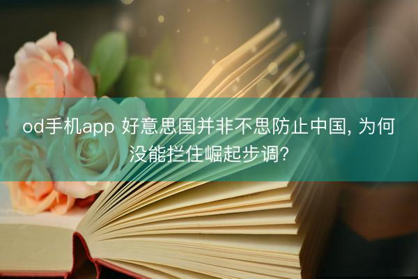od手机app 好意思国并非不思防止中国， 为何没能拦住崛起步调?
