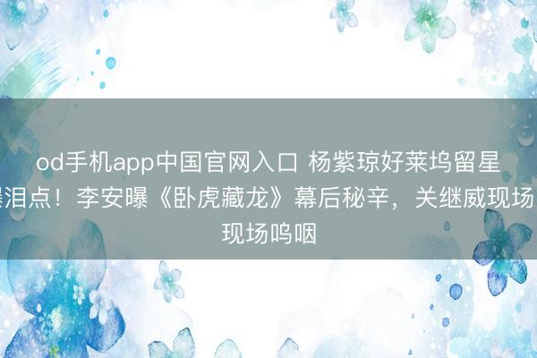 od手机app中国官网入口 杨紫琼好莱坞留星引爆泪点!李安曝《卧虎藏龙》幕后秘辛,关继威现场呜咽