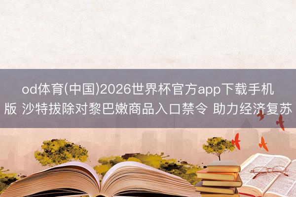 od体育(中国)2026世界杯官方app下载手机版 沙特拔除对黎巴嫩商品入口禁令 助力经济复苏