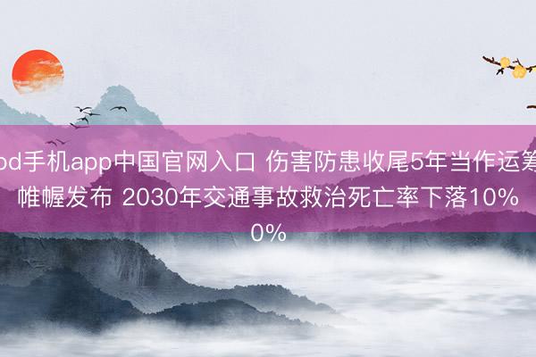 od手机app中国官网入口 伤害防患收尾5年当作运筹帷幄发布 2030年交通事故救治死亡率下落10%