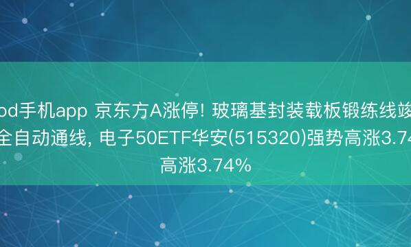 od手机app 京东方A涨停! 玻璃基封装载板锻练线竣事全自动通线， 电子50ETF华安(515320)强势高涨3.74%